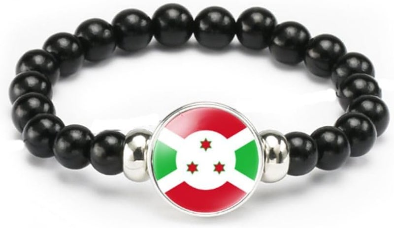 vmcoatdu National Flag Bracelet Elastic Rope Beaded Bracelet Support Your Country Travel Souvenir Gifts for Men Women - Image 1